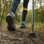 Marche nordique en forêt pour la methode d entrainement nordique perte de poids