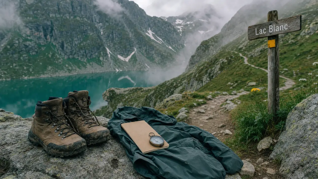Randonnée haute savoie au Lac Blanc, sentier en montagne