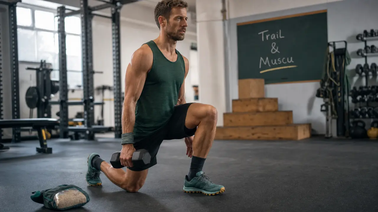 Trail et musculation : fente unilatérale en salle de sport