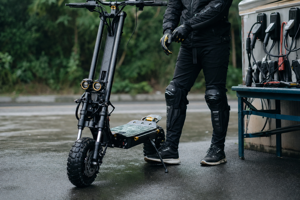 Trottinette electrique 6000w 80-90 km/h, batterie 30Ah 50Ah, double suspension