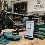 Trottinette electrique reconditionné en atelier urbain, fiche produit