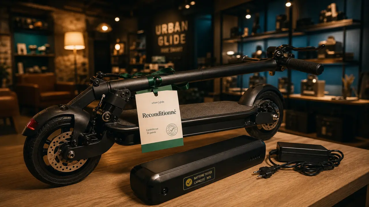 Trottinette electrique reconditionné en magasin, reconditionné et chargeur