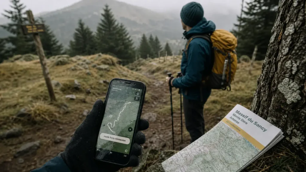 Randonnée en Auvergne sans réseau : GPS hors connexion et parcours balisés