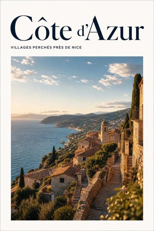 Les plus beaux villages autour de Nice avec un village perché et une vue panoramique sur la Méditerranée
