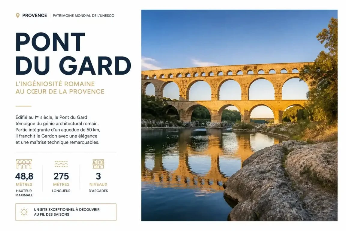 Pont du Gard, site incontournable à visiter autour d'Avignon