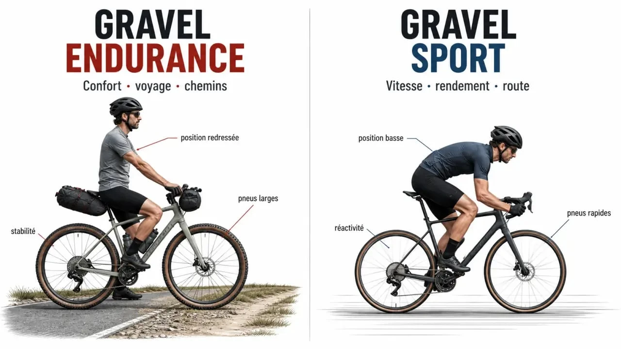 Location vélo gravel : comparaison entre gravel endurance et gravel sport