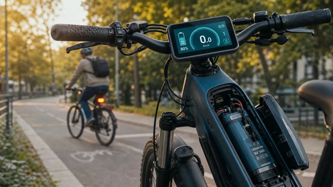 Fonctionnement vélo électrique : console, moteur et capteur de pédalage