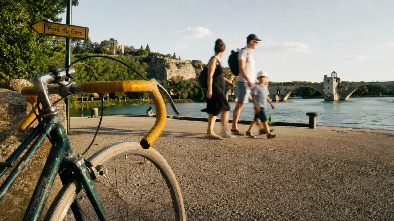 Que faire autour d Avignon : quai du Rhône à Avignon, Pont Saint-Bénézet et Rocher des Doms