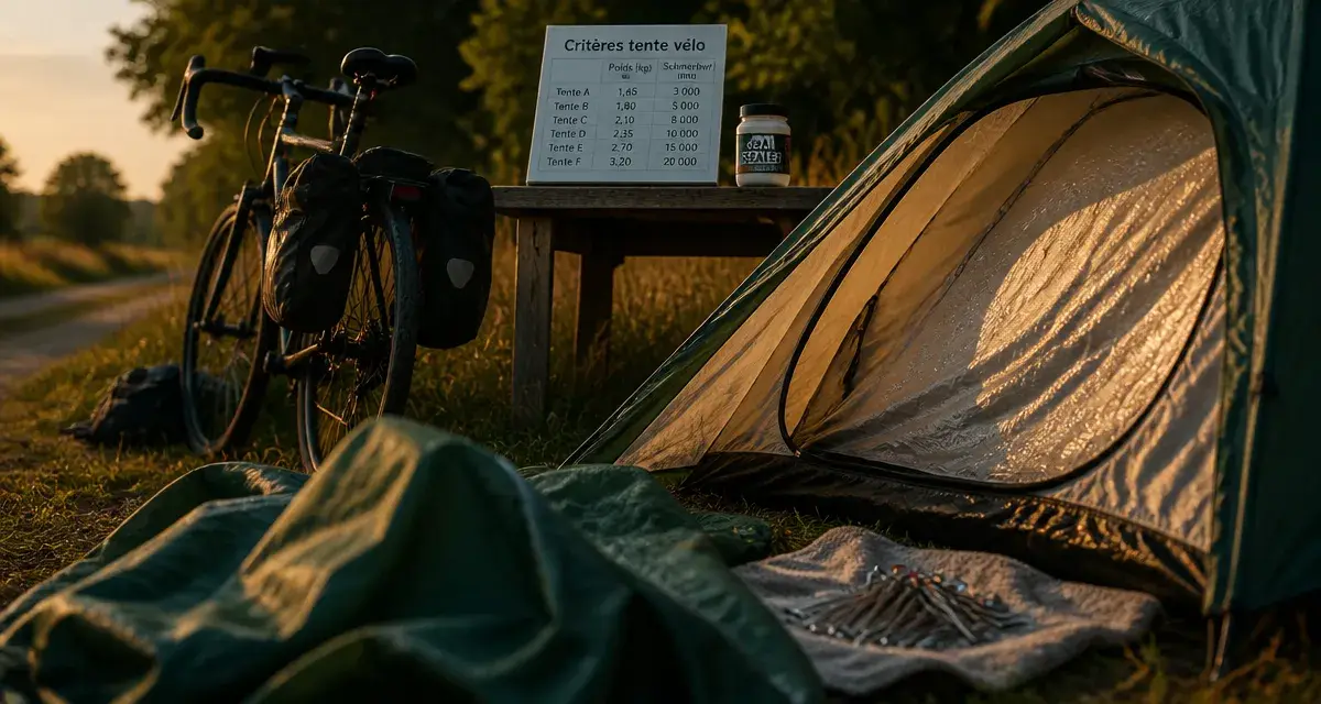 Tente velo autoportante, bivouac vélo : 2 kg, 1500 mm