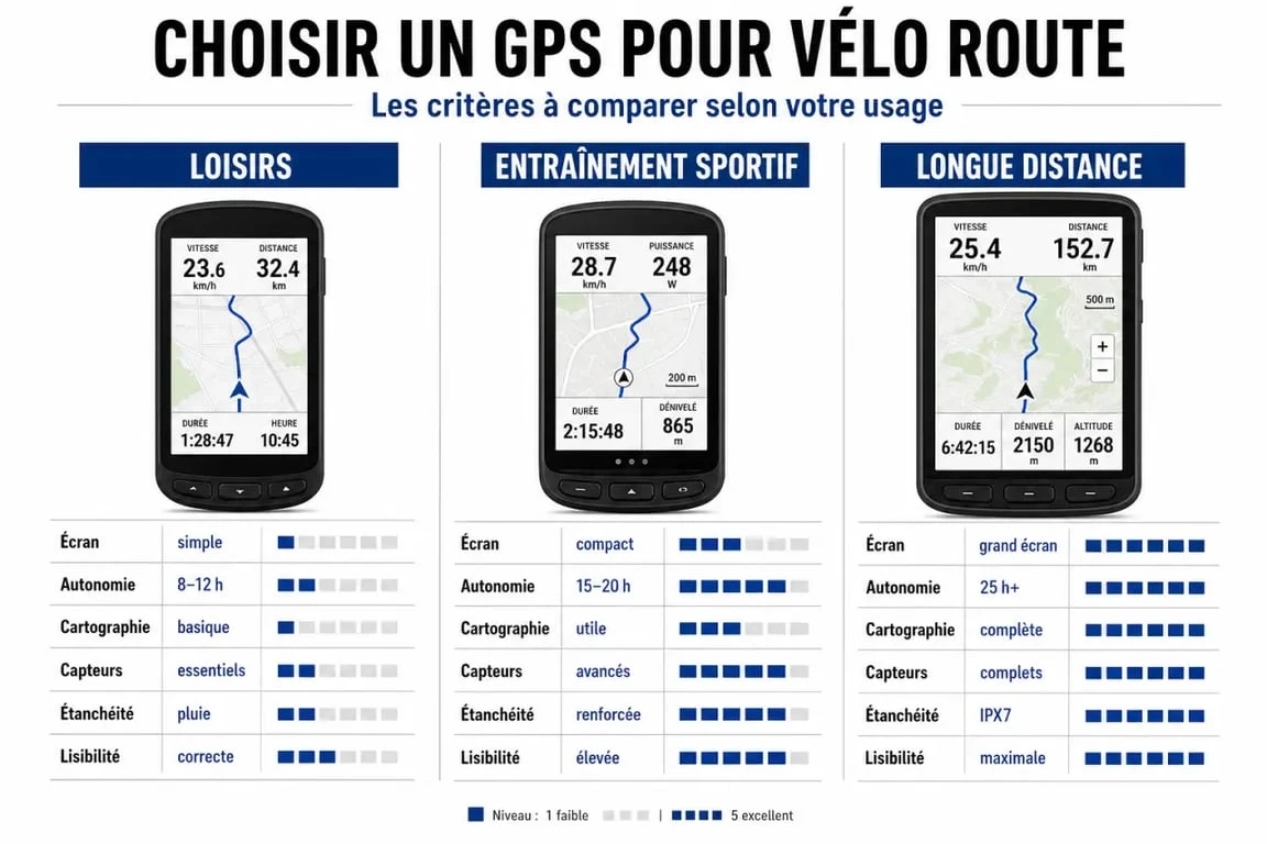 Comparatif des critères d’un gps pour velo route selon l’usage et les fonctions clés