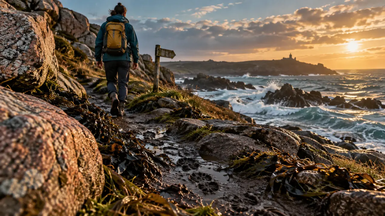 Itineraire en bretagne : sentier côtier, granit et mer houleuse
