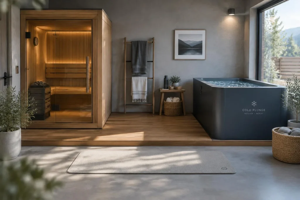 Espace de récupération sportive à la maison : sauna, bain froid et erreurs d&rsquo;aménagement à éviter